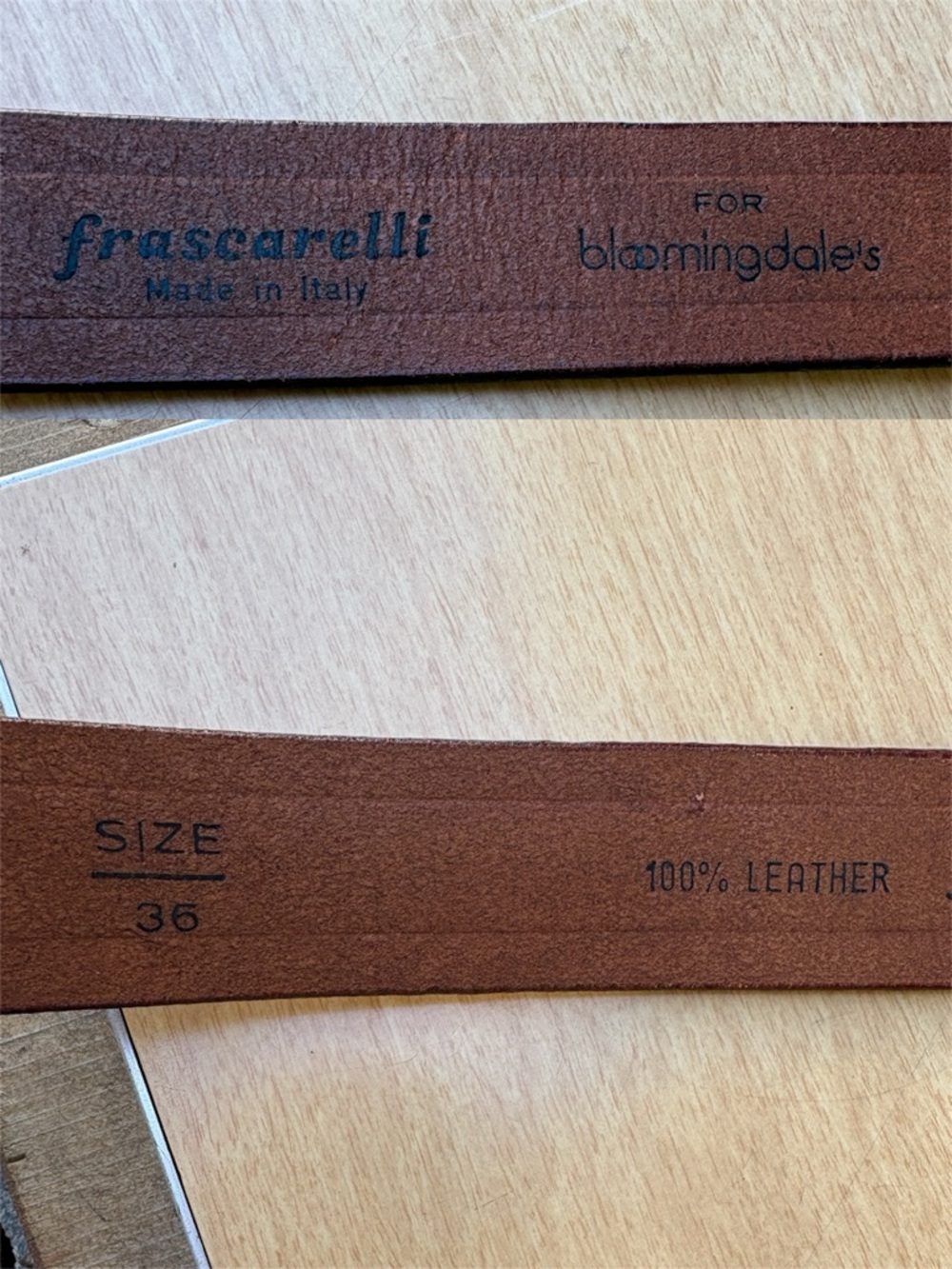 Bloomingdale’s Frascarelli Italian Brown Leather Belt In Sz 36 - Picture 3 of 11